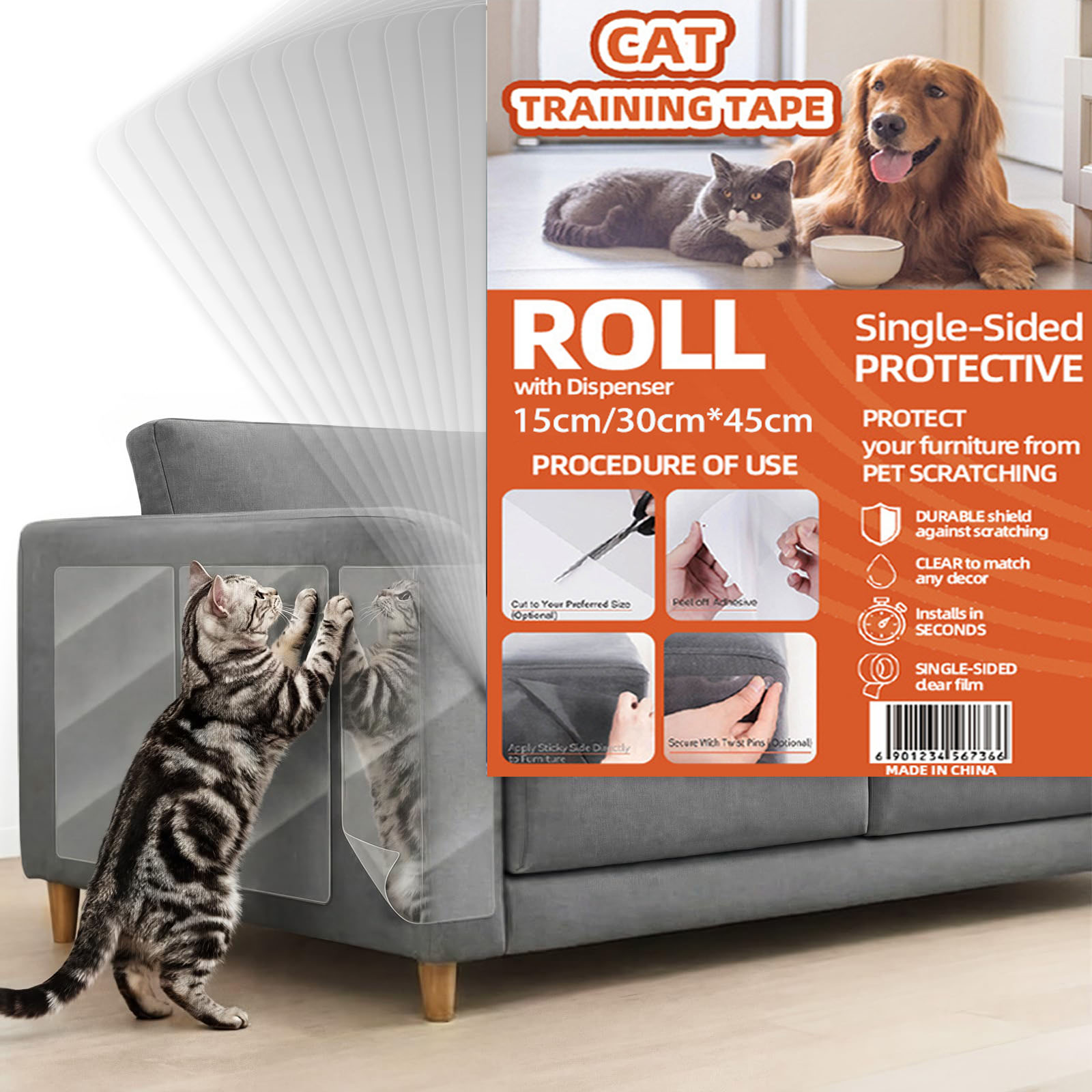 Heat Transfer Vinyl Roll - 10PCS Cat Scratch Furniture Protector Thick