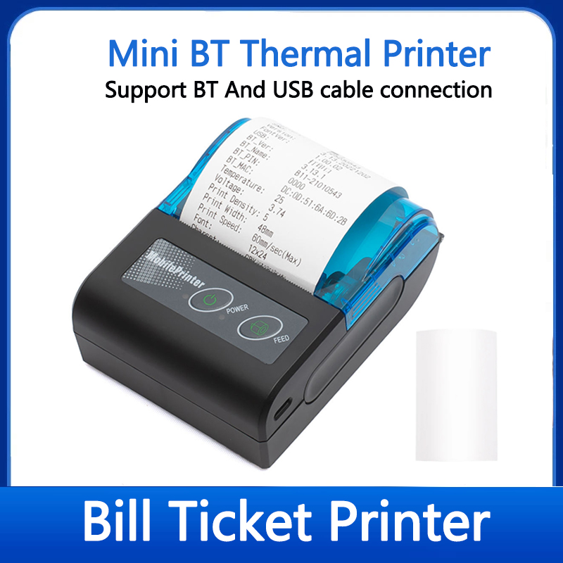 Commercial Printing Press - 58mm Mini Portable Thermal Receipt Printer
