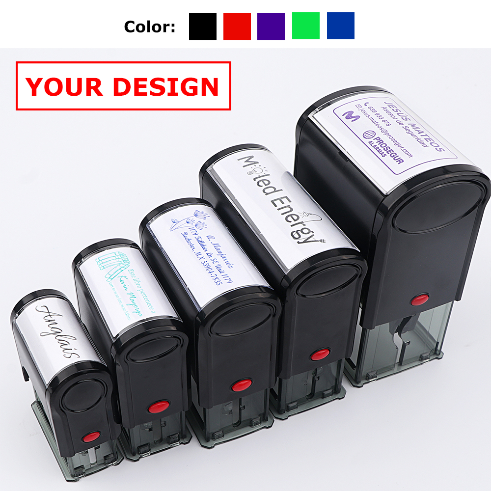 Commercial Printing Press - Rectangle Pattern Custom Self-Inking Stamp Personalized