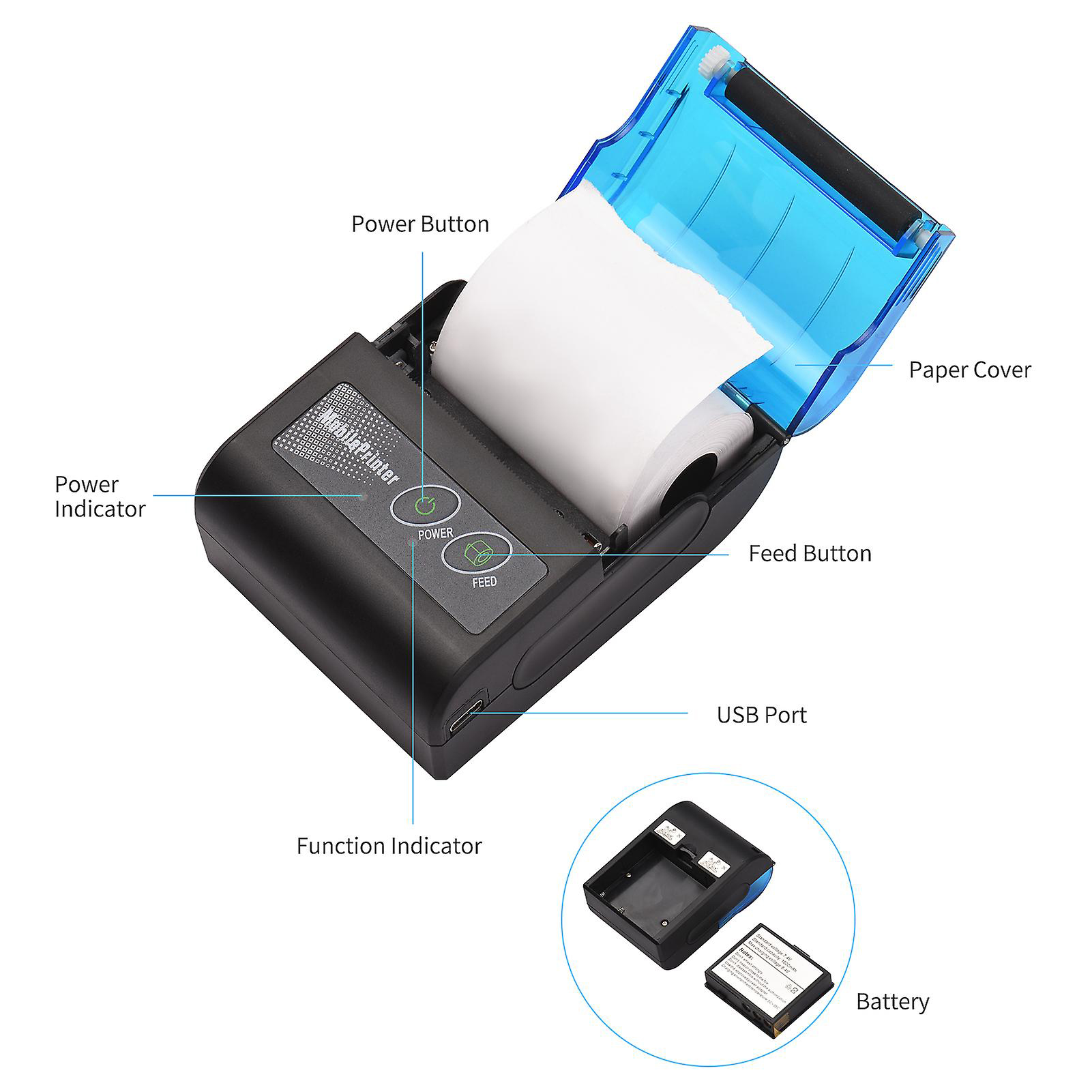 58mm Mini Portable Thermal Rec - đánh giá và giá Commercial Printing Press