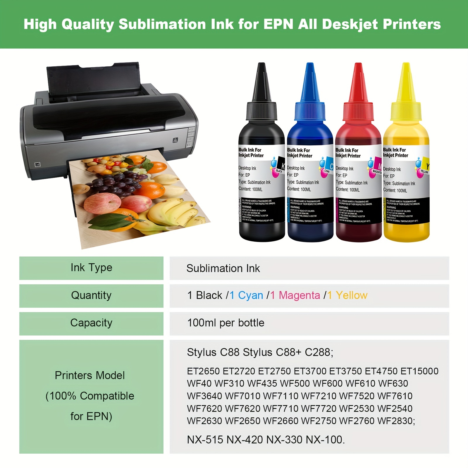 100ml Sublimation Ink for Epso - đánh giá và giá Sublimation Ink 100Ml